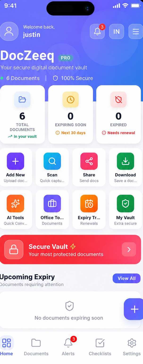 DocZeeq home dashboard